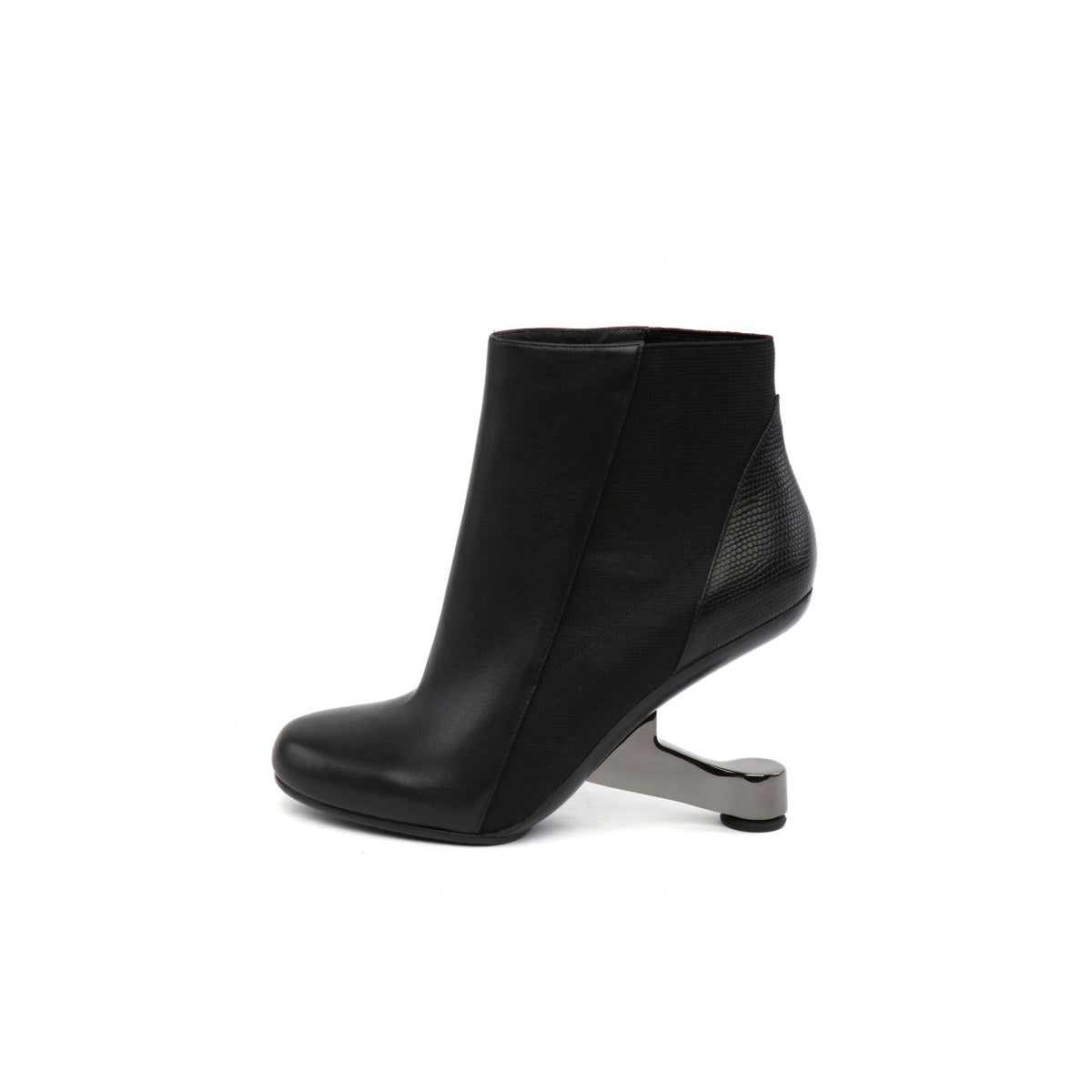 Color Block Leather Ankle Boots-5