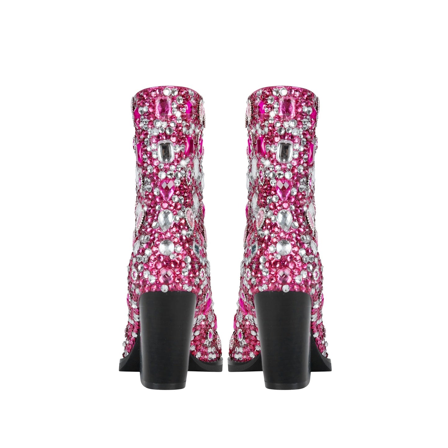 Country Princess Pink Embellished Ankle Boots-4